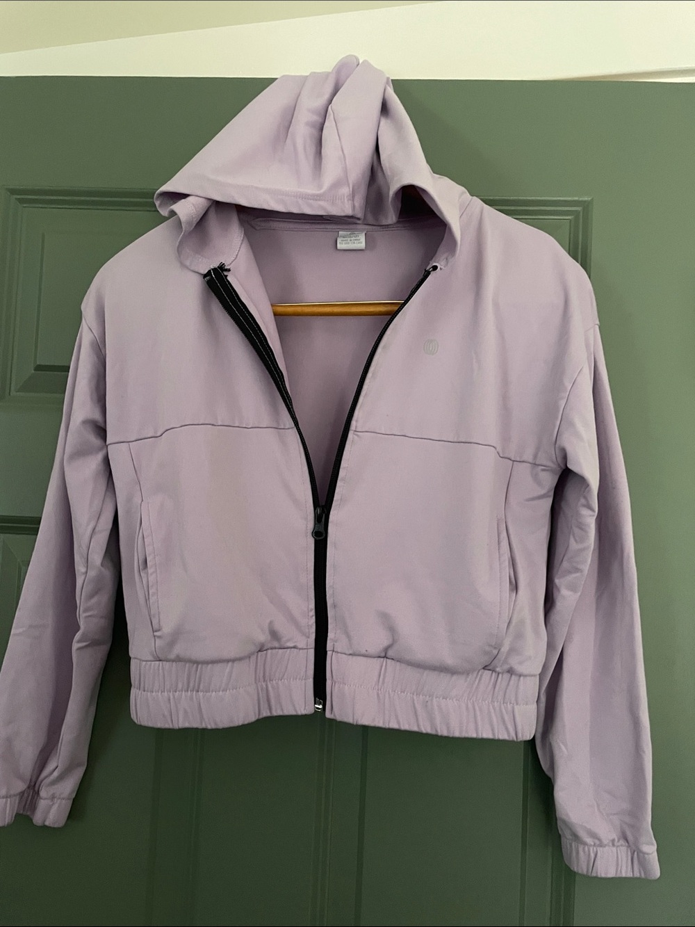 Balance Collection Lavender Cropped Zip Hoodie